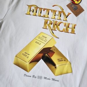 White 'Filthy Rich' Graphic Tee